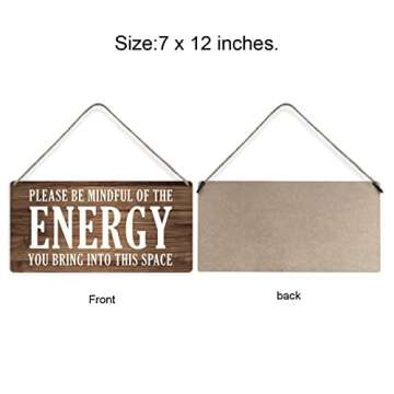 Country Style Wall Decor Be Mindful Quote Wooden Signs Rustic Hanging Wall Plaque Positive Energy Si...