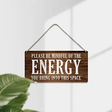 Country Style Wall Decor Be Mindful Quote Wooden Signs Rustic Hanging Wall Plaque Positive Energy Sign Home Decor Present