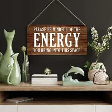 Country Style Wall Decor Be Mindful Quote Wooden Signs Rustic Hanging Wall Plaque Positive Energy Sign Home Decor Present