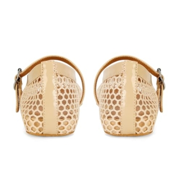 DOEYG Comfortable Nude Mesh Ballet Flats for Women