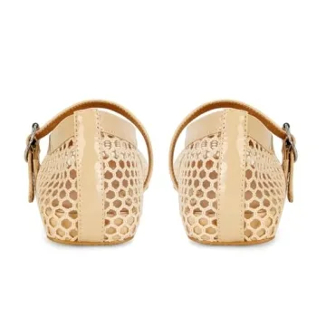 DOEYG Comfortable Nude Mesh Ballet Flats for Women
