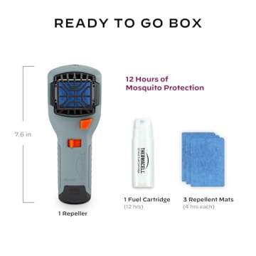 Thermacell Mosquito Portable Repeller; Includes 12-Hour Refill; 15 Foot Zone of Protection; Highly Effective Mosquito Repellent; Deet Free Bug Spray Alternative; Scent Free