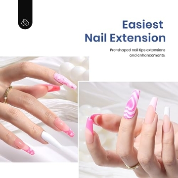 Beetles Gel Nail Kit Easy Nail Extensions with 500Pcs Tips