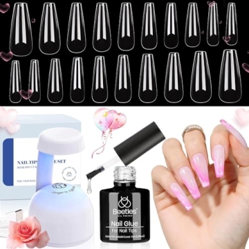 Beetles Gel Nail Kit Easy Nail Extensions with 500Pcs Tips