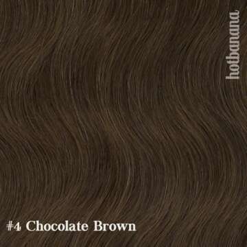 HOTBANANA Human Hair Clip in Hair Extensions, Chocolate Brown 120g Clip in Hair Extensions Real Human Hair Straight Remy Hair Clip in Hair Extensions 20 Inch 7pcs