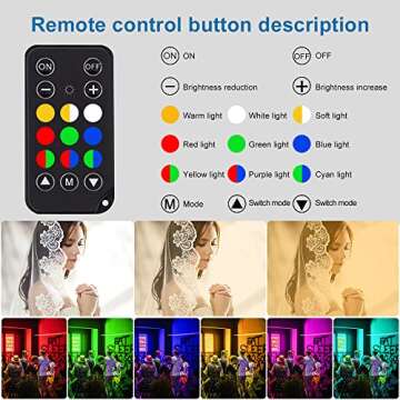 RGB Handheld LED Video Light, Wand Stick Photography Light 9 Colors with 68" to 78.7" Tripod & Remote Control, Adjustable 3200K-5600K