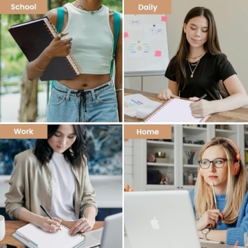 Stylish Hardcover Spiral Notebook with Colorful Dividers