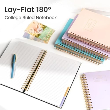 Stylish Hardcover Spiral Notebook with Colorful Dividers