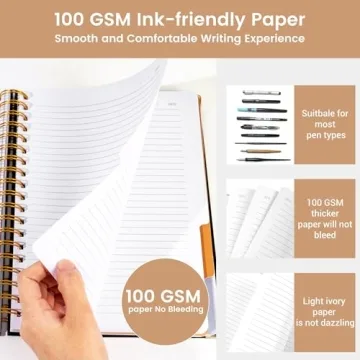 Stylish Hardcover Spiral Notebook with Colorful Dividers