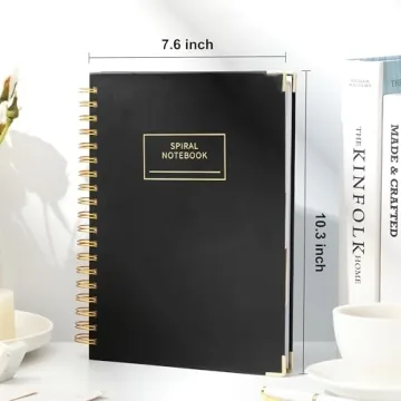 Stylish Hardcover Spiral Notebook with Colorful Dividers