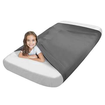 Sensory Compression Bed Sheet for Kids(Twin Size) - Breathable, Stretchy, Deep Pressure Snuggle Pouch for Relaxing & Comfortable Sleeping