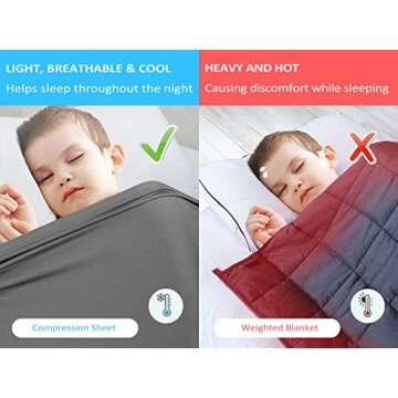 Sensory Compression Bed Sheet for Kids(Twin Size) - Breathable, Stretchy, Deep Pressure Snuggle Pouch for Relaxing & Comfortable Sleeping