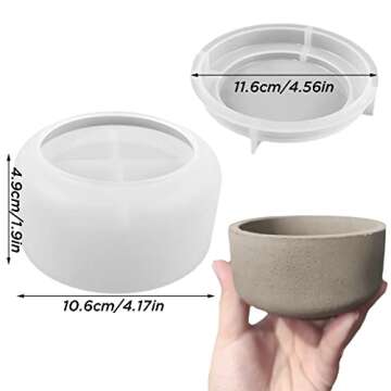 LSLEVA Candle Jar Molds Set - Creative Silicone Storage Box with Lids for DIY Candle Holders (A)