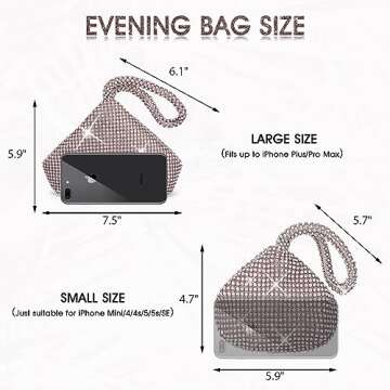 JIAN YA NA Fashion Women Rhinestone Trihedral Clutch Evening Bag Bling Zipper Wedding Purse