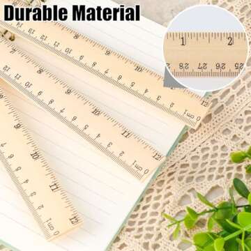 Koogel 3PCS Wooden Rulers Bulk, Wood Ruler 12inch/30cm Measuring Rulers 2 Scale for Kids Students Office School Supplies Classroom