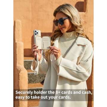 ZVE Wireless Wallet Case for iPhone 15 Pro Max, Zipper Leather RFID Cards Holder Slots Case with Magnetic Wireless Charging, Protective Cover for iPhone 15 Pro Max 6.7" (2023) - White