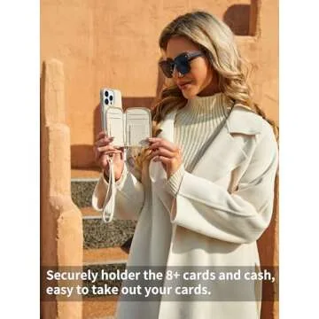 ZVE Wireless Wallet Case for iPhone 15 Pro Max, Zipper Leather RFID Cards Holder Slots Case with Magnetic Wireless Charging, Protective Cover for iPhone 15 Pro Max 6.7" (2023) - White