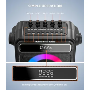 Karaoke Machine with Wireless Mics & Lights