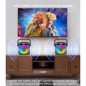 Karaoke Machine with Wireless Mics & Lights