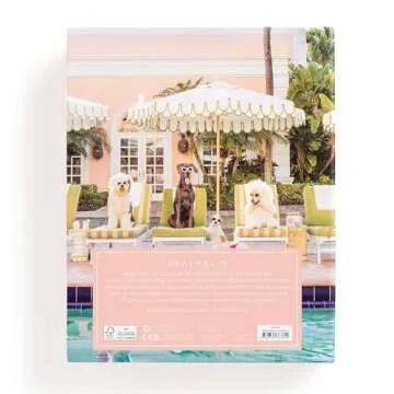 Galison Gray Malin Palm Beach – 1000 Piece Book Box Puzzle with Glamorous Palm Beach Dogs Photography Packaged in Magnetic Keepsake Book Sized Box