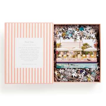 Galison Gray Malin Palm Beach – 1000 Piece Book Box Puzzle with Glamorous Palm Beach Dogs Photography Packaged in Magnetic Keepsake Book Sized Box