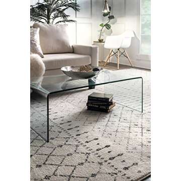 nuLOOM 12x15 Moroccan Blythe Area Rug, Grey, Faded Bohemian Design, Stain Resistant, For Bedroom, Dining Room, Living Room, Hallway, Office, Kitchen, Entryway