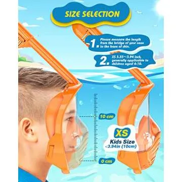 QingSong Kids Snorkel Mask Full Face, Snorkeling Set with Camera Mount, 180 Degree Panoramic View Snorkeling Gear Anti-Fog Anti-Leak