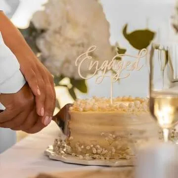 Party to Be Engaged Cake Topper Engagement Cake Topper in Wood