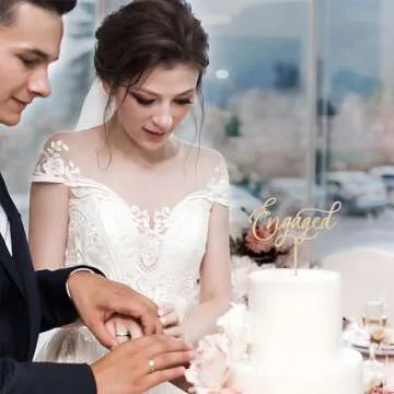 Party to Be Engaged Cake Topper Engagement Cake Topper in Wood