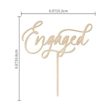 Party to Be Engaged Cake Topper Engagement Cake Topper in Wood