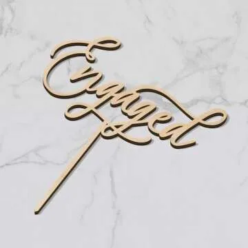 Party to Be Engaged Cake Topper Engagement Cake Topper in Wood