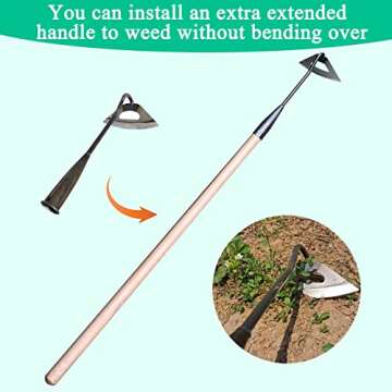 FmnyYaid Garden Hoe All-Steel Hardened Hollow Hoe, Sharp Durable Garden Weeding Tools, Garden Edger ...