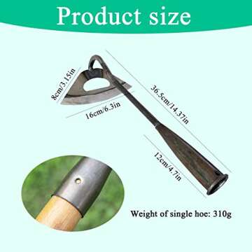 FmnyYaid Garden Hoe All-Steel Hardened Hollow Hoe, Sharp Durable Garden Weeding Tools, Garden Edger Weeder Portable Household Vegetable Garden Shovel for Backyard Loosening Farm Planting Weeding