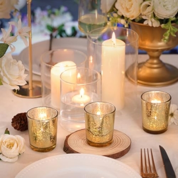 LETINE Mercury Gold Votive Candle Holders for All Occasions