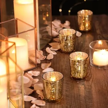 LETINE Mercury Gold Votive Candle Holders for All Occasions