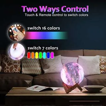 3D Moon Lamp with 16 Colors & Remote Control – Unique Gift Idea