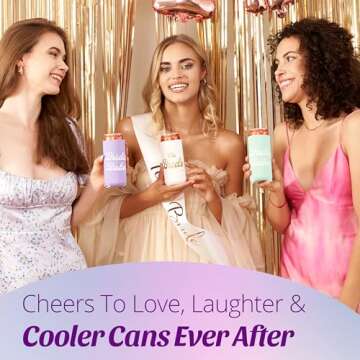 Bride's Babes Bachelorette Party Skinny Can Sleeves 11 Pack - Insulated Neoprene Drink Holders, Fit ...