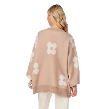 Mud Pie Women Jadie Floral Sweater Brown