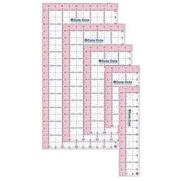 Riley Blake Designs - Cute Cut Ruler by Lori Holt - Rectangular Ruler Pack - Set of 5 Rulers