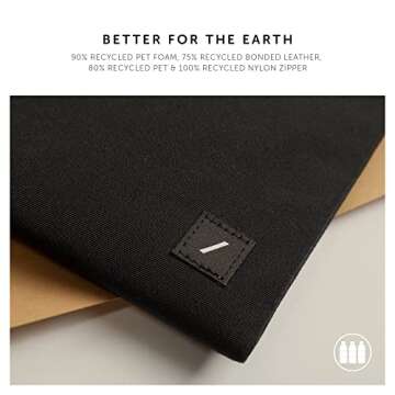 Native Union W.F.A MacBook Sleeve 13" – Minimalist Slim Sleeve Made of Recycled Materials with 360-Degree Protection – Compatible with MacBook Air 13” (2018-2020), MacBook Pro 13” (2016-2022) – Black