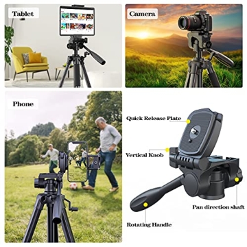 Kingjue 60" Tripod for DSLR Cameras and Phones with Remote
