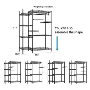 Xiofio Plant Stands for Indoor Plantsd Outdoor Plant Shelf, 4 Tier More Than 14 Pots Flower Pots Holder Storage Shelf Flower Stands With hanger rod for Living Room Balcony and Garden,Black