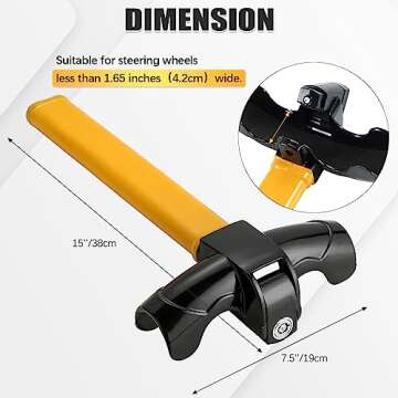 FLK Tech Universal Anti-Theft Car Auto Security Rotary Steering Wheel Lock