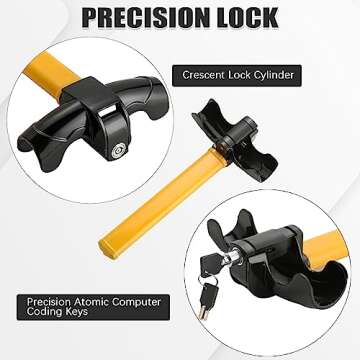 FLK Tech Universal Anti-Theft Car Auto Security Rotary Steering Wheel Lock
