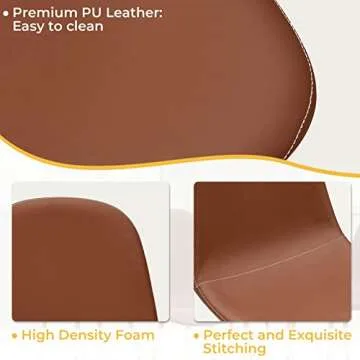 Stylish Washable PU Leather Dining Chairs Set of 4