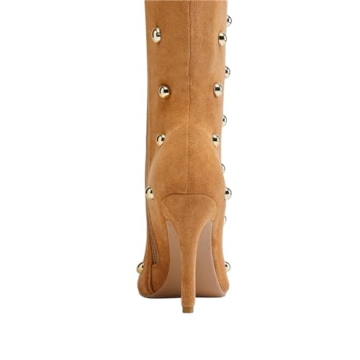 FSJ Women's Studded Stiletto Over the Knee Boots Fashion