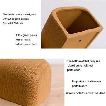 Purzest Ceramic Hanging Planters Geometric Wall Decor Container Flower Pot Holder Great for Succulent Plants, Air Plant, Mini Cactus, Faux Plants (Set of 6)