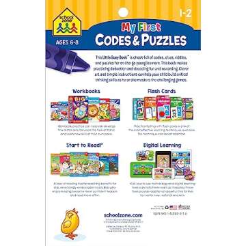 School Zone - My First Codes & Puzzles Workbook - Ages 6 to 8, 1st Grade, 2nd Grade, Activity Pad, C...