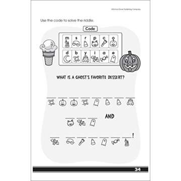 School Zone - My First Codes & Puzzles Workbook - Ages 6 to 8, 1st Grade, 2nd Grade, Activity Pad, Crossword Puzzles, Word Search, Riddles, and More (School Zone Little Busy Book™ Series)