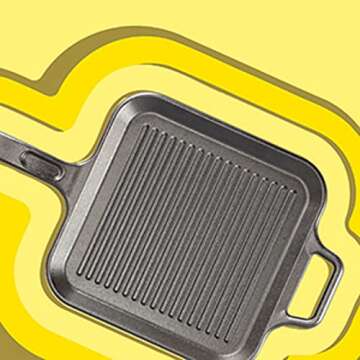 Lodge BOLD 12 Inch Seasoned Cast Iron Grill Pan; Design-Forward Cookware